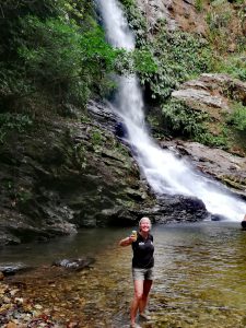 lynn near a waterfall