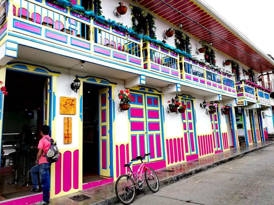 Colourful houses, Solento, Colombia