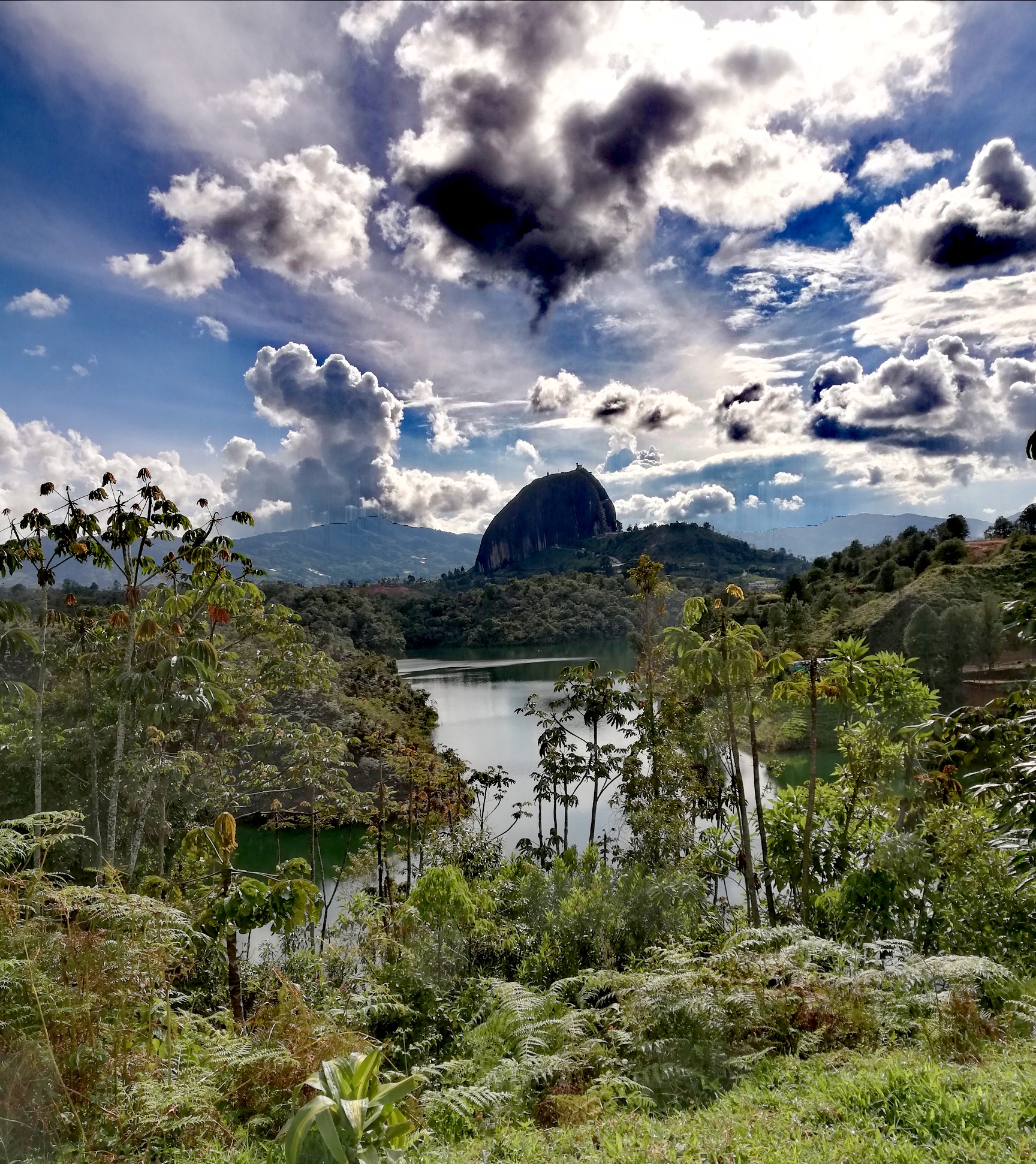 View to El Penol rock near Guatape, Colombia