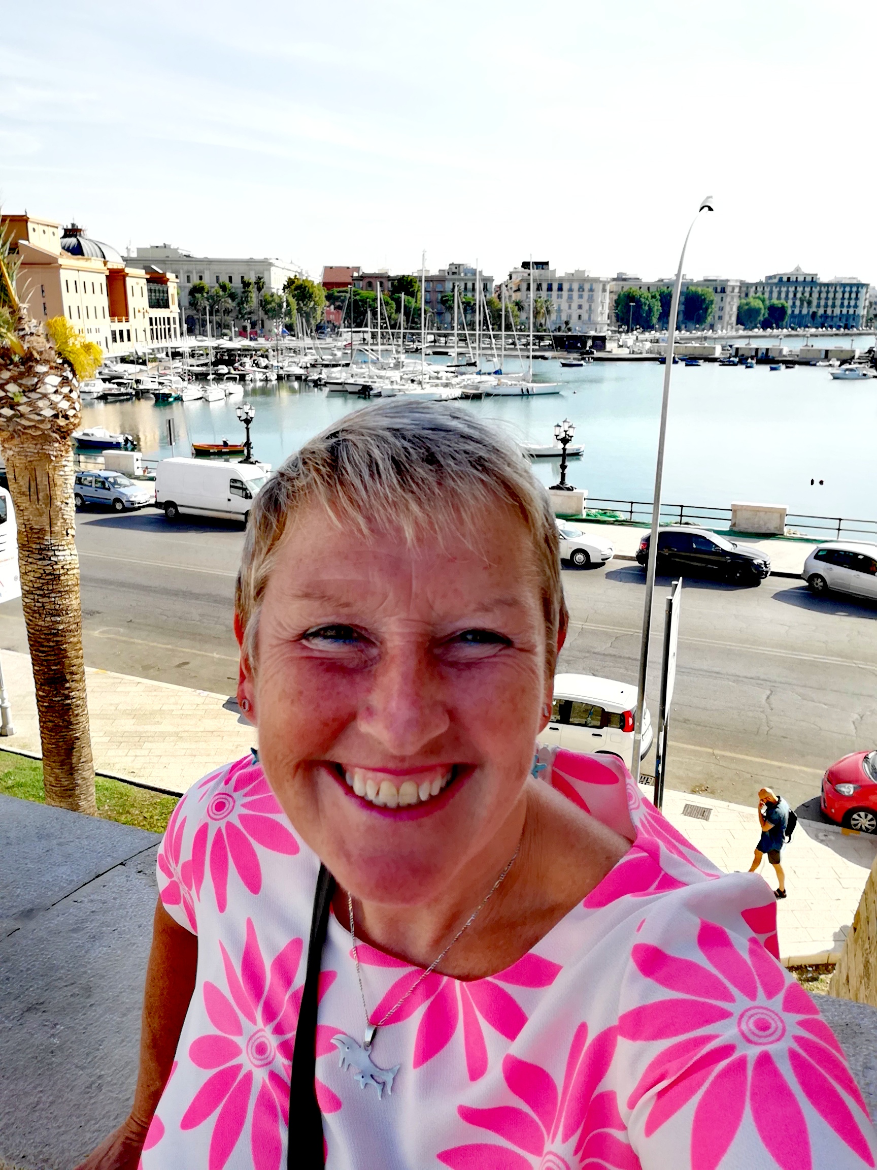 Lynn at the marina in Bari