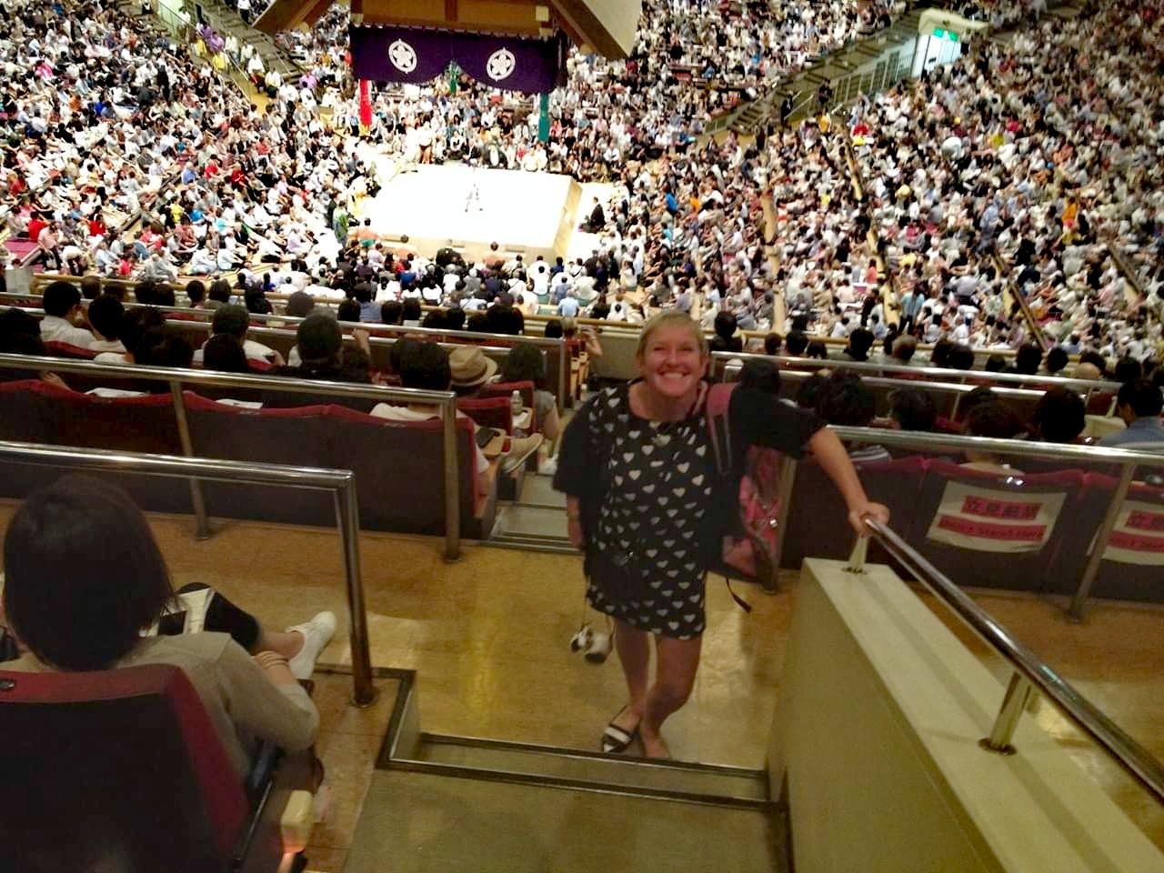 Lynn at sumo tournament