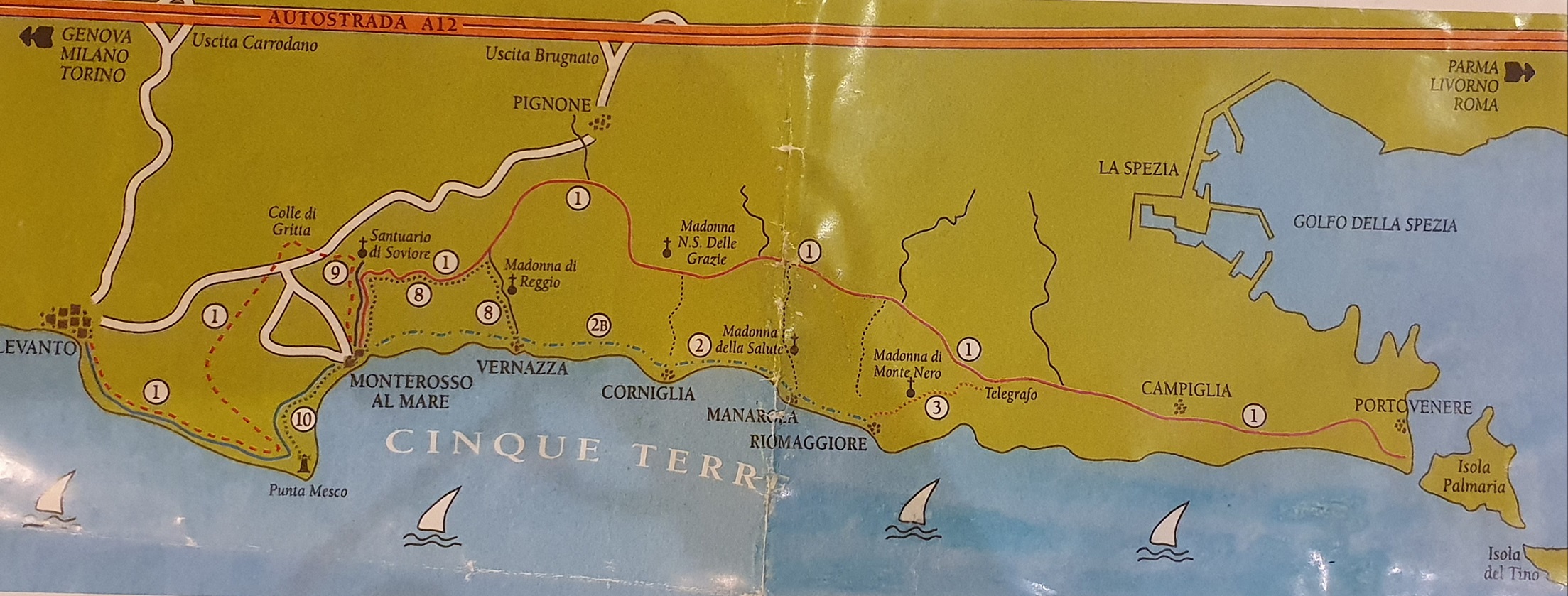 map of the Cinque Terre trails