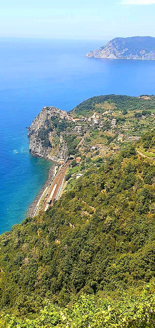 the railway line running under the village