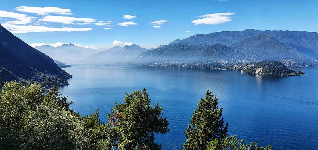 view of lake como from the castle walls