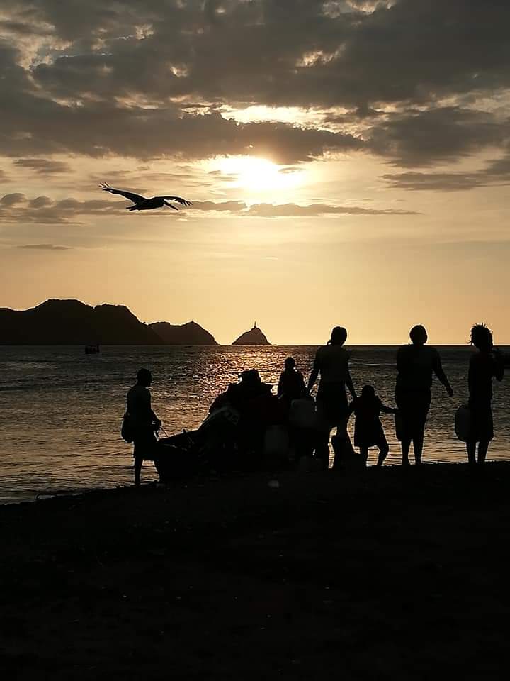 Sunset on the Caribbean coast Colombia