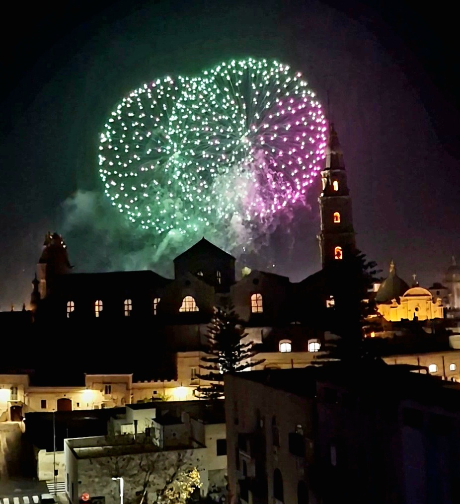 Wonderful fireworks display in Monopoli old town,Puglia